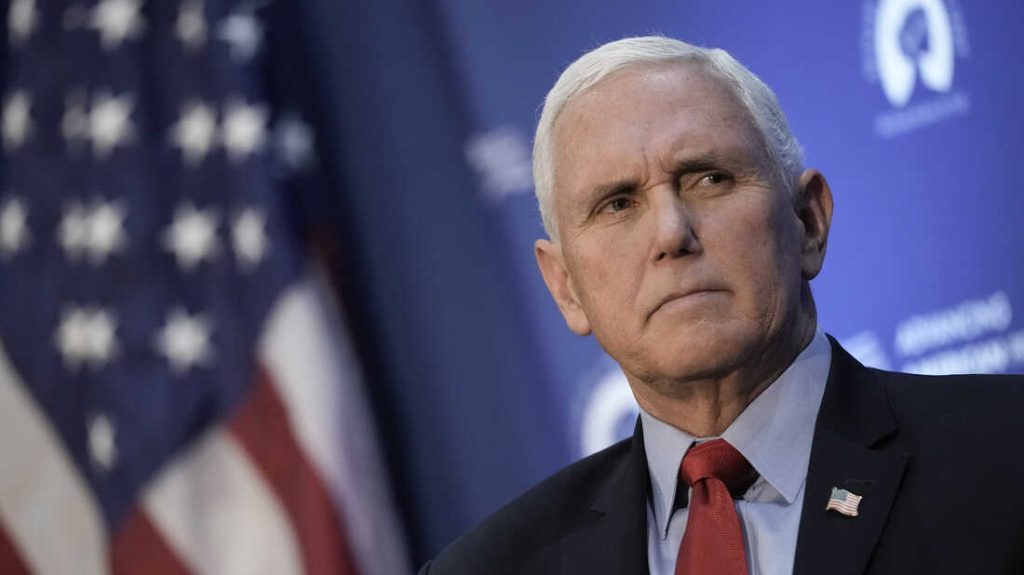 WASHINGTON, DC - NOVEMBER 30: Former U.S. Vice President Mike Pence speaks at the National Press Club on November 30, 2021 in Washington, DC. Pence spoke about the upcoming Supreme Court case involving a controversial Mississippi abortion law that will be heard at the high court on Wednesday. (Photo by Drew Angerer/Getty Images)
